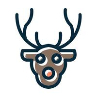 Reindeer Vector Thick Line Filled Dark Colors Icons For Personal And Commercial Use.