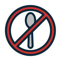 No Food Vector Thick Line Filled Dark Colors Icons For Personal And Commercial Use.