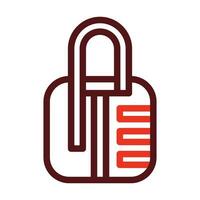 Practice Lock Vector Thick Line Two Color Icons For Personal And Commercial Use.