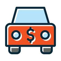 Car Loan Vector Thick Line Filled Dark Colors Icons For Personal And Commercial Use.