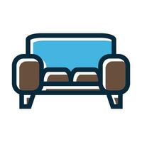 Sofa Vector Thick Line Filled Dark Colors Icons For Personal And Commercial Use.