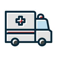 Ambulance Vector Thick Line Filled Dark Colors Icons For Personal And Commercial Use.