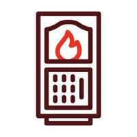 Solid Fuel Boiler Vector Thick Line Two Color Icons For Personal And Commercial Use.