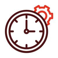 Working Hours Vector Thick Line Two Color Icons For Personal And Commercial Use.