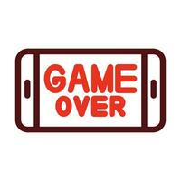 Game Over Vector Thick Line Two Color Icons For Personal And Commercial Use.