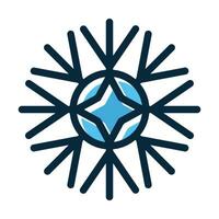 Snowflake Vector Thick Line Filled Dark Colors Icons For Personal And Commercial Use.
