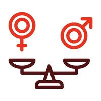 Gender Equality Vector Thick Line Two Color Icons For Personal And Commercial Use.