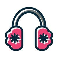 Earmuff Vector Thick Line Filled Dark Colors Icons For Personal And Commercial Use.