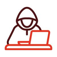 Data Infringement Vector Thick Line Two Color Icons For Personal And Commercial Use.