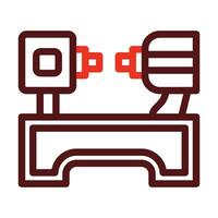 Lathe Vector Thick Line Two Color Icons For Personal And Commercial Use.