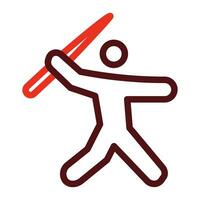 Javelin Vector Thick Line Two Color Icons For Personal And Commercial Use.