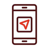 Navigation App Vector Thick Line Two Color Icons For Personal And Commercial Use.