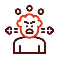 Anger Management Vector Thick Line Two Color Icons For Personal And Commercial Use.
