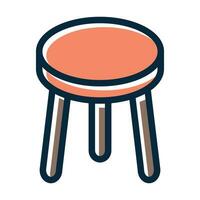 Stool Vector Thick Line Filled Dark Colors Icons For Personal And Commercial Use.