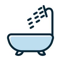 Bathtub Vector Thick Line Filled Dark Colors Icons For Personal And Commercial Use.