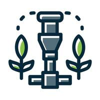 Irrigation System  Vector Thick Line Filled Dark Colors Icons For Personal And Commercial Use.