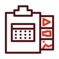 Content Planning Vector Thick Line Two Color Icons For Personal And Commercial Use.