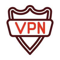 Vpn Vector Thick Line Two Color Icons For Personal And Commercial Use.