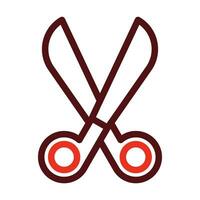 Scissors Vector Thick Line Two Color Icons For Personal And Commercial Use.