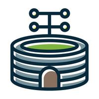 Stadium Vector Thick Line Filled Dark Colors Icons For Personal And Commercial Use.