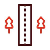 Unsealed Road Vector Thick Line Two Color Icons For Personal And Commercial Use.