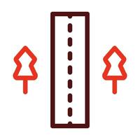Unsealed Road Vector Thick Line Two Color Icons For Personal And Commercial Use.