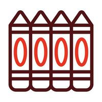 Crayon Vector Thick Line Two Color Icons For Personal And Commercial Use.
