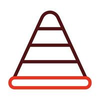 Traffic Cone Vector Thick Line Two Color Icons For Personal And Commercial Use.