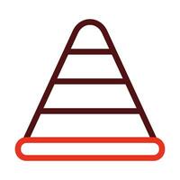 Traffic Cone Vector Thick Line Two Color Icons For Personal And Commercial Use.