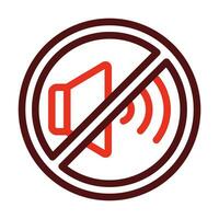 Mute Vector Thick Line Two Color Icons For Personal And Commercial Use.