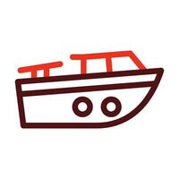 Boat Vector Thick Line Two Color Icons For Personal And Commercial Use.