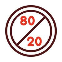 80-20 Rule Vector Thick Line Two Color Icons For Personal And Commercial Use.