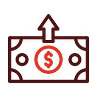 Send Money Vector Thick Line Two Color Icons For Personal And Commercial Use.