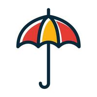 paraguas vector grueso línea lleno oscuro colores íconos para personal y comercial usar.