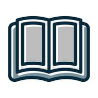 Open Book Vector Thick Line Filled Dark Colors Icons For Personal And Commercial Use.