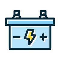 Batteries Vector Thick Line Filled Dark Colors Icons For Personal And Commercial Use.