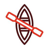 Rowing Vector Thick Line Two Color Icons For Personal And Commercial Use.