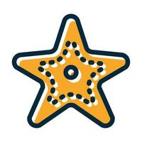 StarFish Vector Thick Line Filled Dark Colors Icons For Personal And Commercial Use.