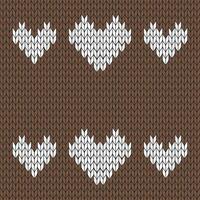 Brown background and white knitted pattern. knitted vector pattern. Seamless gradient pattern for clothing, wrapping paper, backdrop, background, gift card.