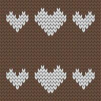 Brown background and white knitted pattern. knitted vector pattern. Seamless gradient pattern for clothing, wrapping paper, backdrop, background, gift card.