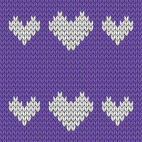 Purple background and white knitted pattern. knitted vector pattern. Seamless gradient pattern for clothing, wrapping paper, backdrop, background, gift card.