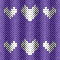 Purple background and white knitted pattern. knitted vector pattern. Seamless gradient pattern for clothing, wrapping paper, backdrop, background, gift card.