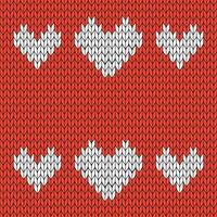 Red background and white knitted pattern. knitted vector pattern. Seamless gradient pattern for clothing, wrapping paper, backdrop, background, gift card.