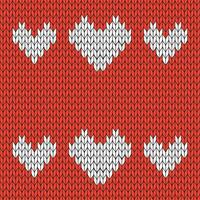 Red background and white knitted pattern. knitted vector pattern. Seamless gradient pattern for clothing, wrapping paper, backdrop, background, gift card.