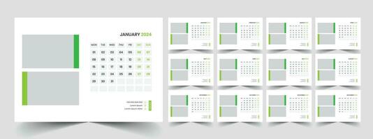 Desk Calendar Template 2024 vector