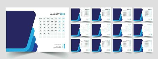 Desk Calendar Template 2024 vector