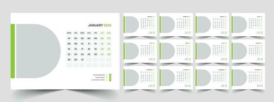 Desk Calendar Template 2024 vector