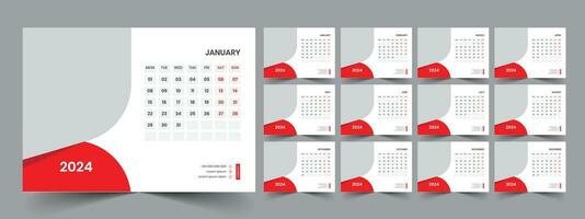 Desk Calendar Template 2024 vector