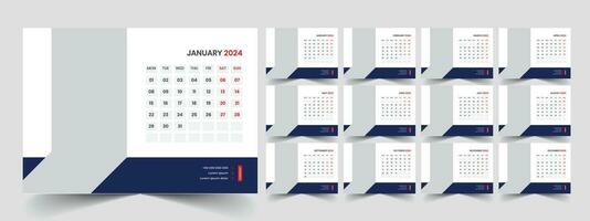 Desk Calendar Template 2024 vector