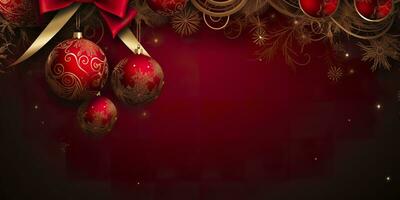 Christmas ball decoration background. AI Generated photo